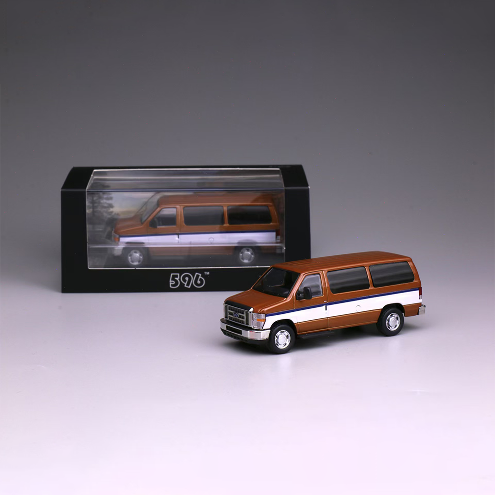 【新品】1/64 596 model フォード E350 オレンジ 596 1:64 Ford E350 Orange with Openable Rear Door and