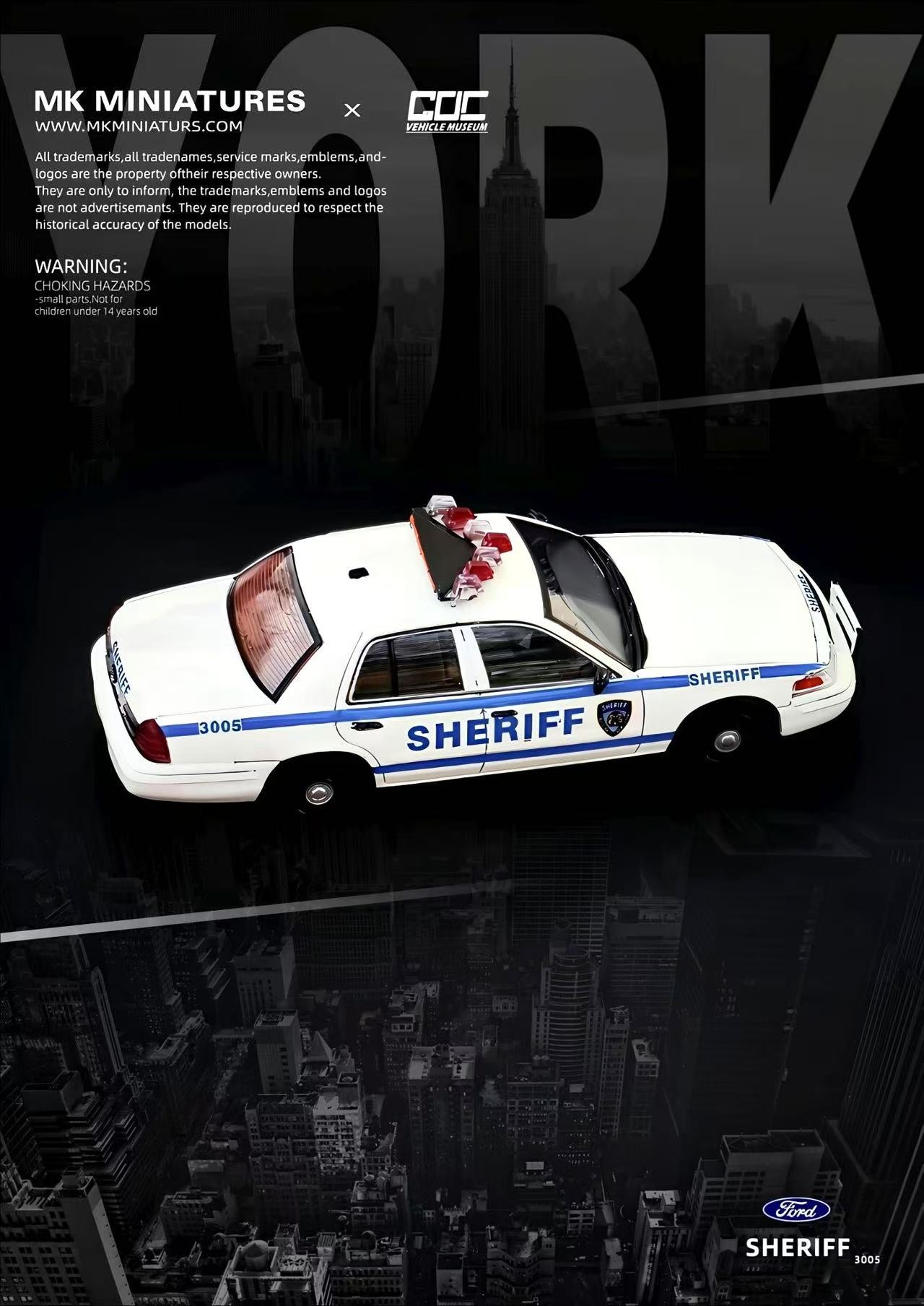 GOC x MK Miniatures Ford Crown Victoria New York Sheriff