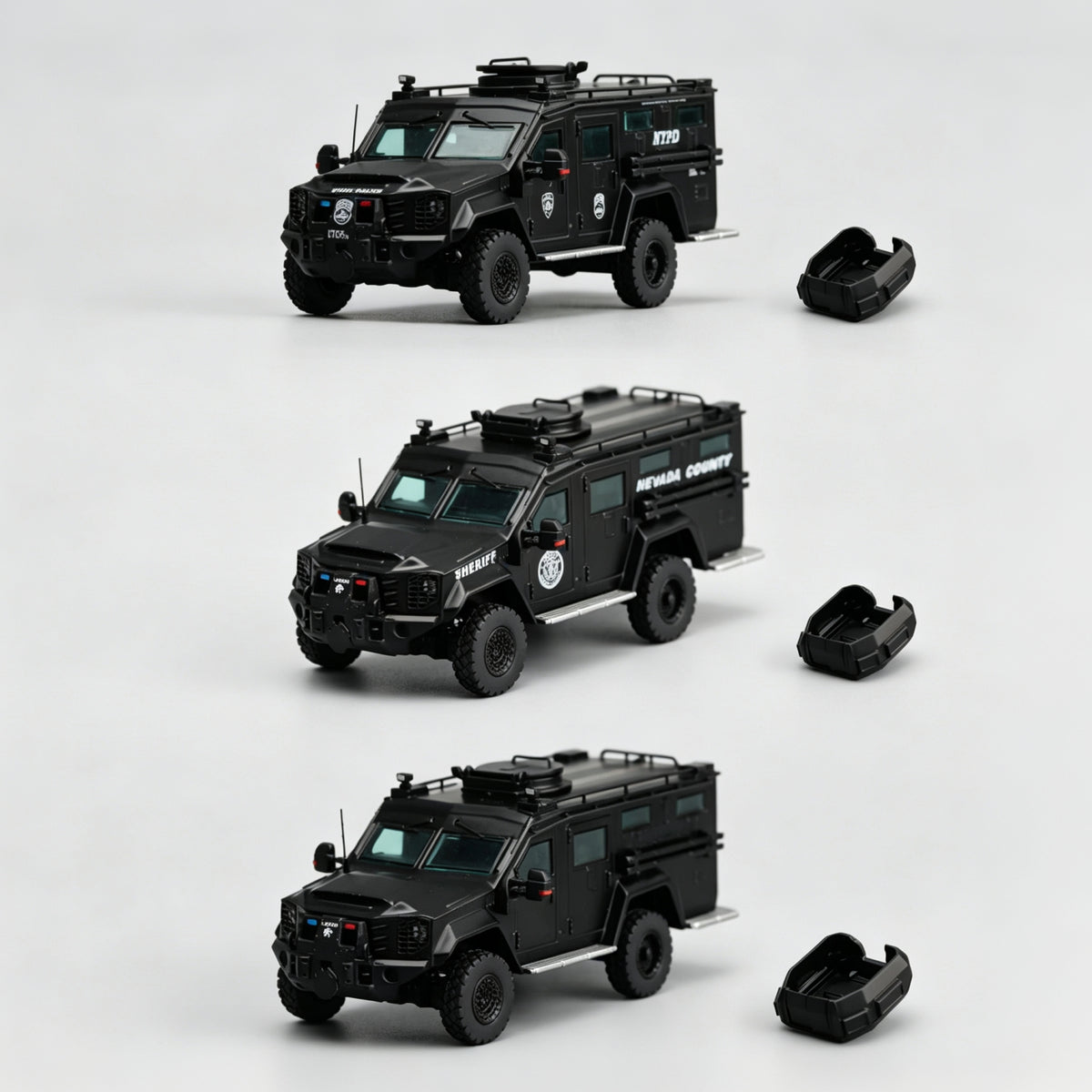 [Pre-order October] MVA 1/64 All Metal Bearcat G3 with openable rear door New York / Nevada County / Black