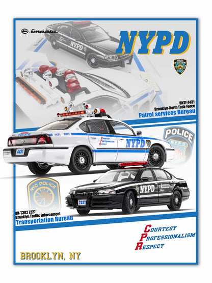 [Pre-order] Rollin APAxpo Exclusive 1:64 Chevrolet Impala New York Police Dept NYPD Set NYPD