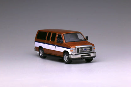 596 1:64 Ford E350 Orange with Openable Rear Door and Acrylic Case