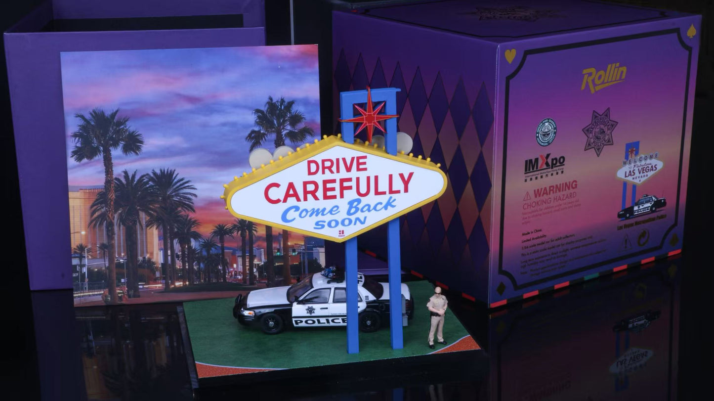 Rollin X GPsheriff IMxpo Exclusive 1:64 Crown Victoria Las Vegas Metropolitan Police Department (LVMPD)  with Diorama and Figure