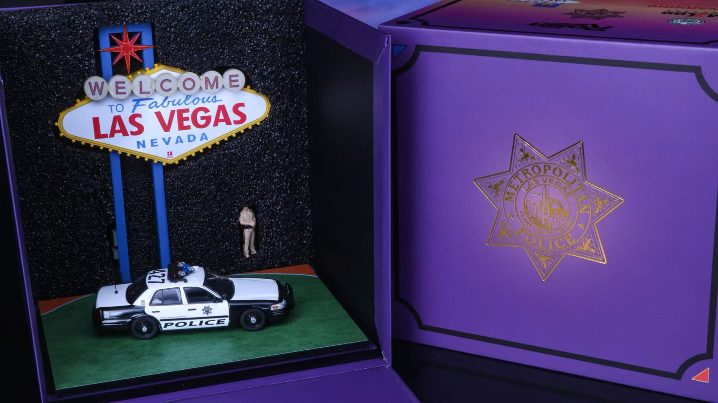 Rollin X GPsheriff IMxpo Exclusive 1:64 Crown Victoria Las Vegas Metropolitan Police Department (LVMPD)  with Diorama and Figure
