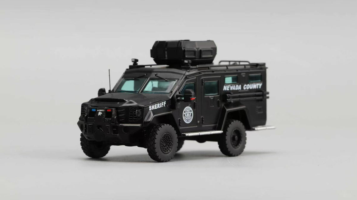 [Pre-order October] MVA 1/64 All Metal Bearcat G3 with openable rear door New York / Nevada County / Black
