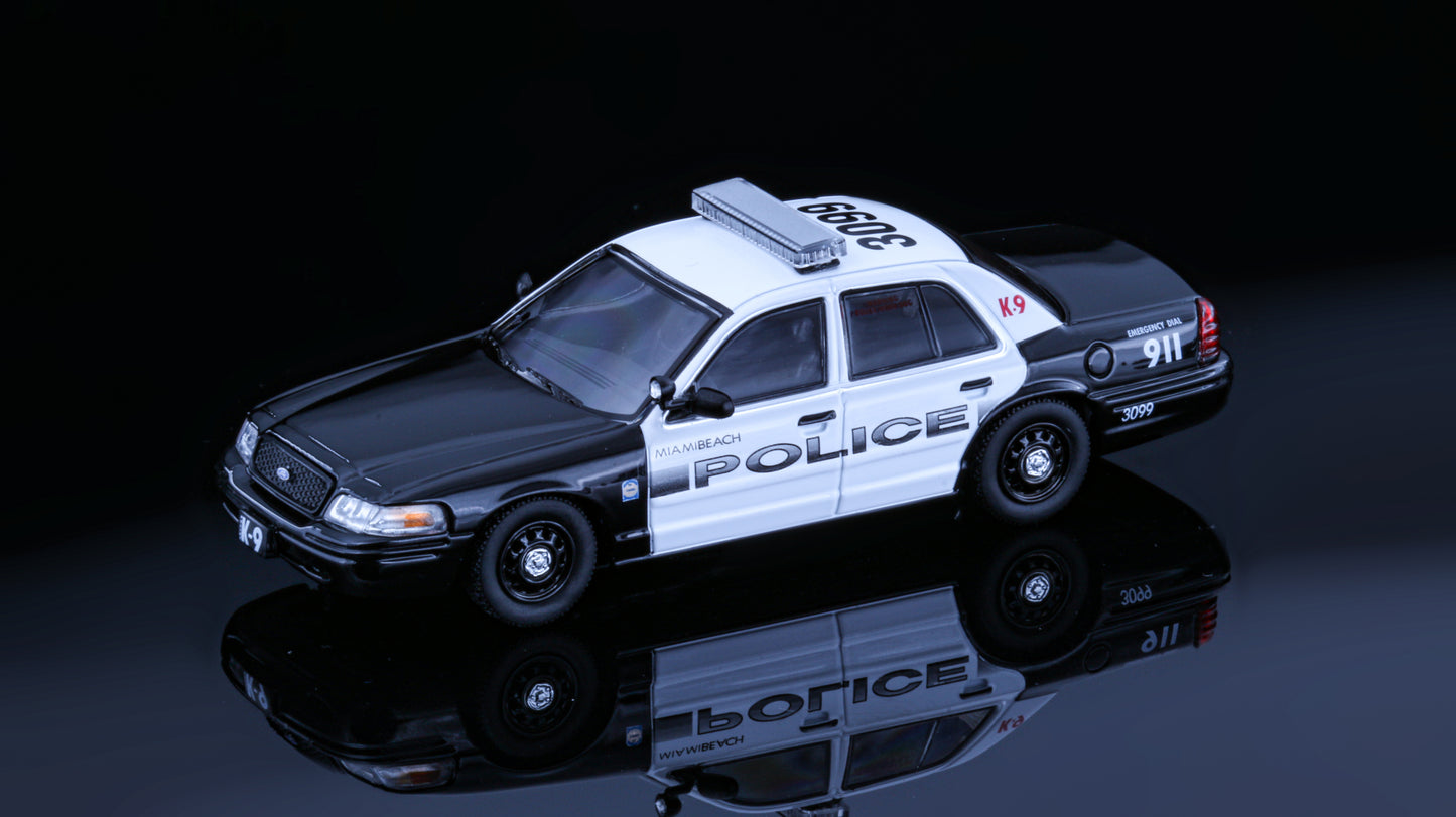 Rollin 1:64 Miami Beach Police K-9 Unit Ford Crown Victoria Diecast