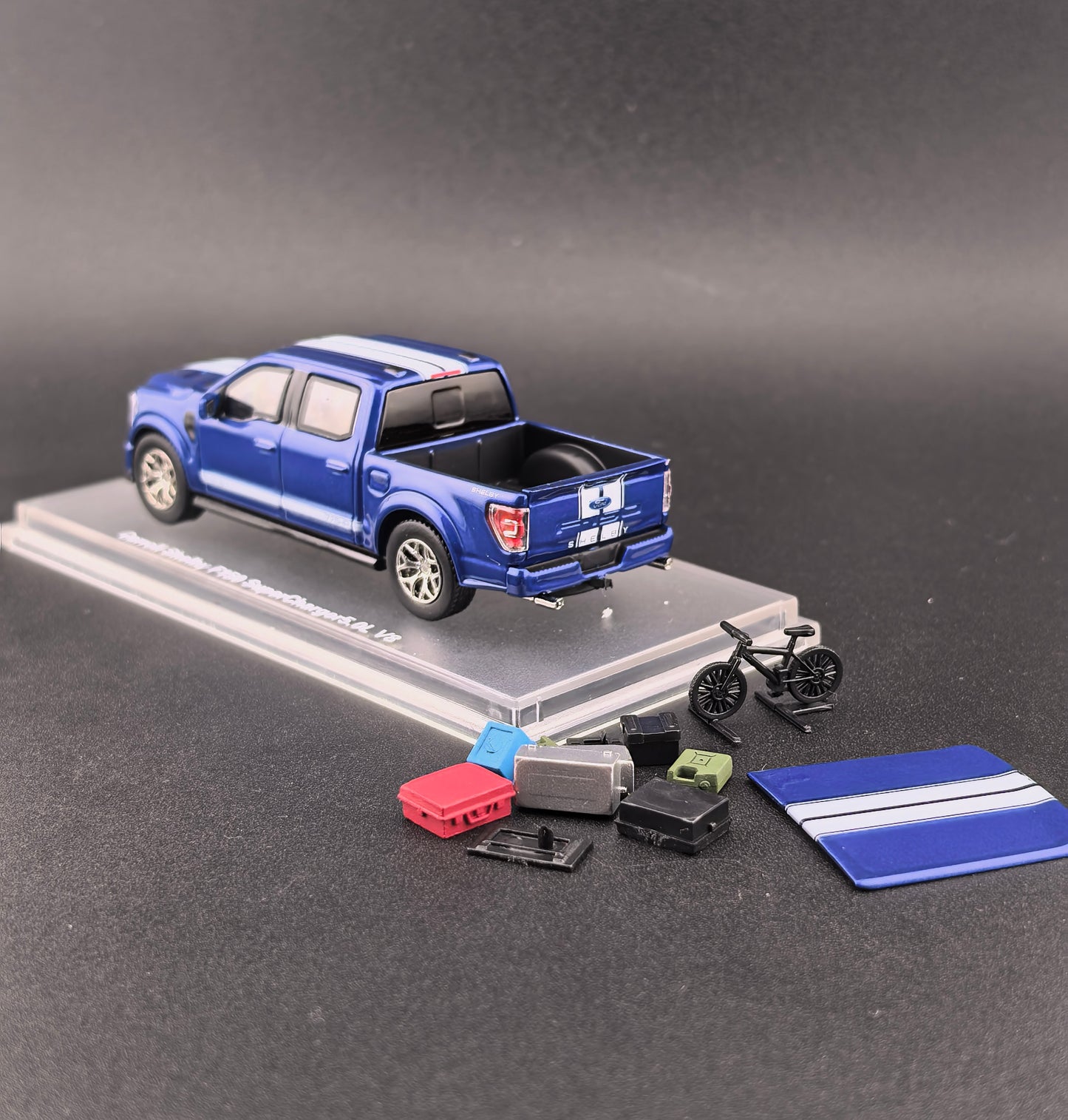[Pre-order] Finework64 (Mini Kars) 1:64 F-150 Shelby Pickup Truck with accessories Blue