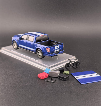 [Pre-order] Finework64 (Mini Kars) 1:64 F-150 Shelby Pickup Truck with accessories Blue