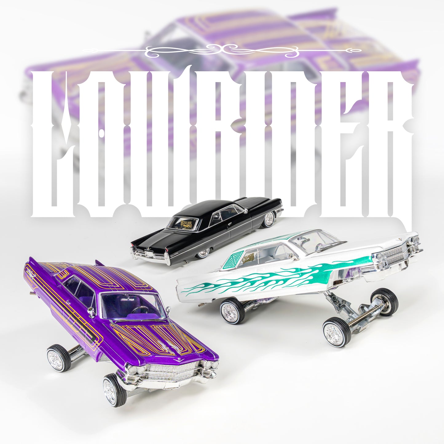 97 M 1:64 1964 Coupe DeVille Lowrider Purple / White /Black
