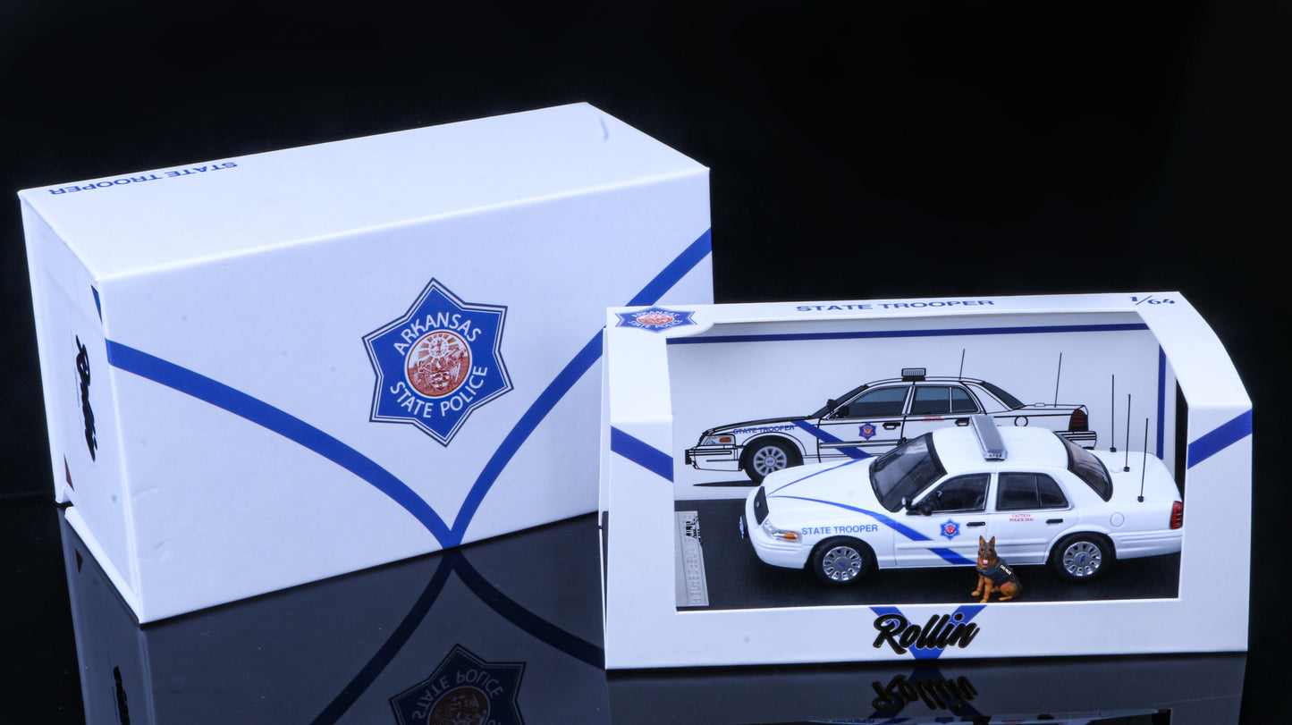 Rollin 1:64 Arkansas State Police Crown Victoria K-9 Unit ASP