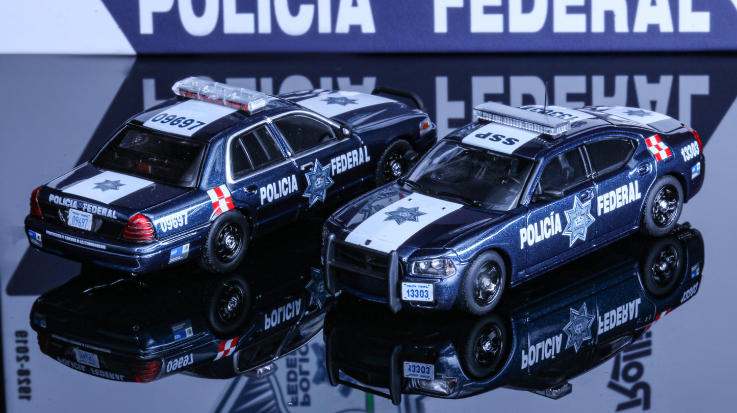 [Pre-order] Rollin 1:64 Mexico Policia Federal 08 Charger 2 Car Set