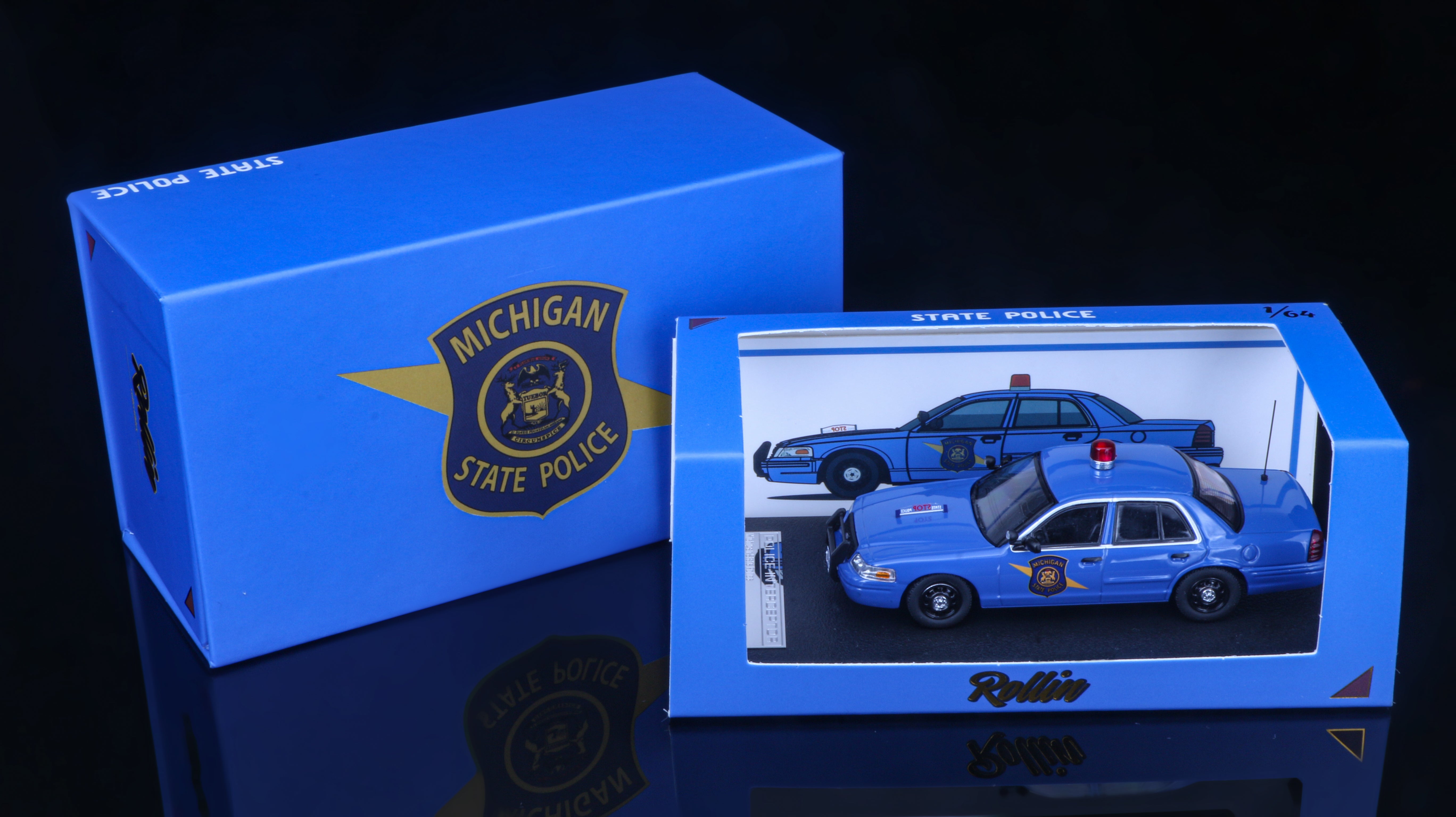 Rollin 1:64 Michigan State Ford Crown Victoria / 08 Dodge Charger