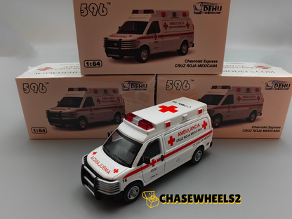 596 1:64 Mexico Exclusive Chevrolet Express - CRUZ ROJA MEXICANA