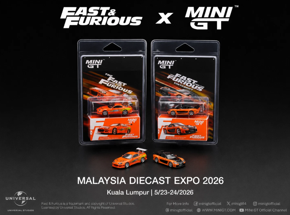 Mini GT 1:64 MDX 2026 Exclusive Fast & Furious Toyota Supra & Mazda RX-7 Veilside Set