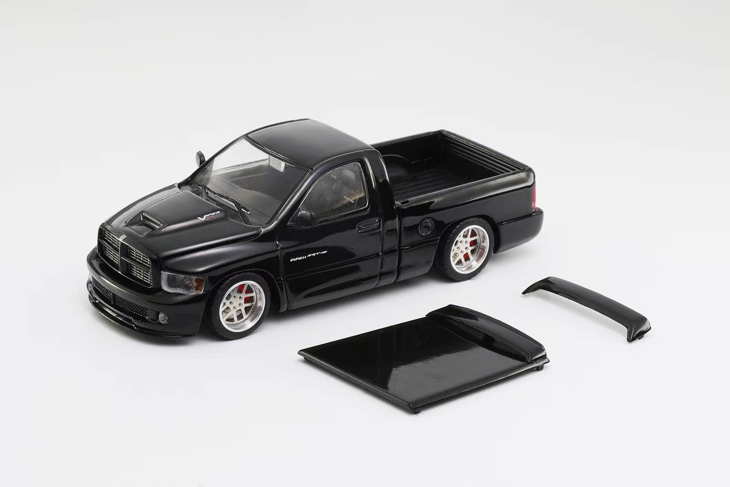 Shoom x GCD 1:64 Dodge RAM SRT-10 Black With bearing wheels and accessrories