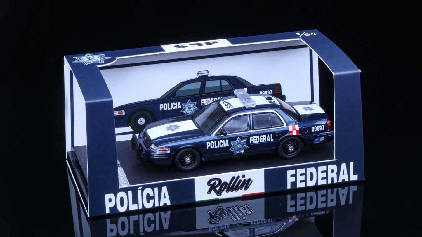 Rollin 1:64 Mexico Policia Federal Crown victoria