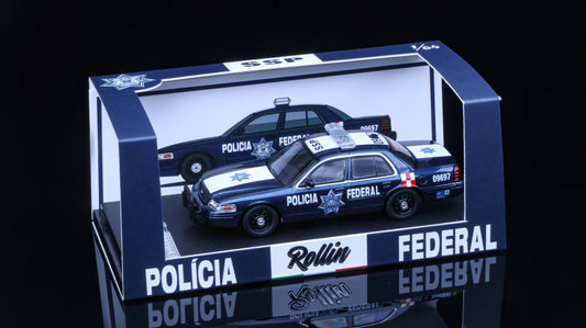 [Pre-order] Rollin 1:64 Mexico Policia Federal Crown victoria
