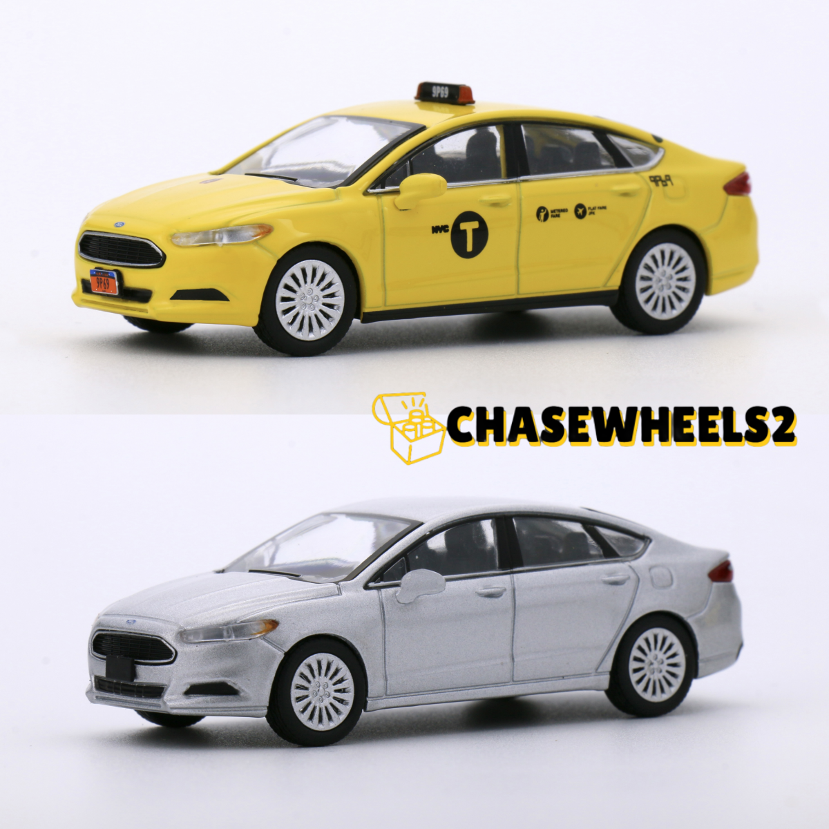 596 Model 1:64 Yellow Sliver Ford Mondeo New York Taxi