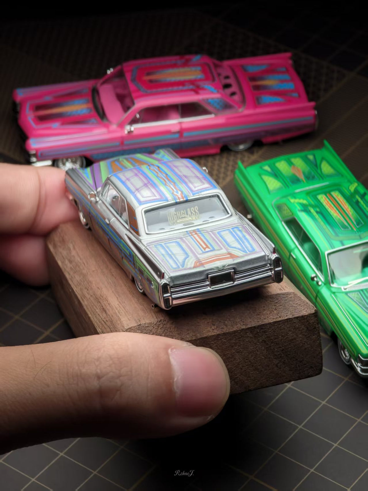 [Pre-order] 97 M 1:64 1964 Coupe DeVille Lowrider Pink / Green / Silver