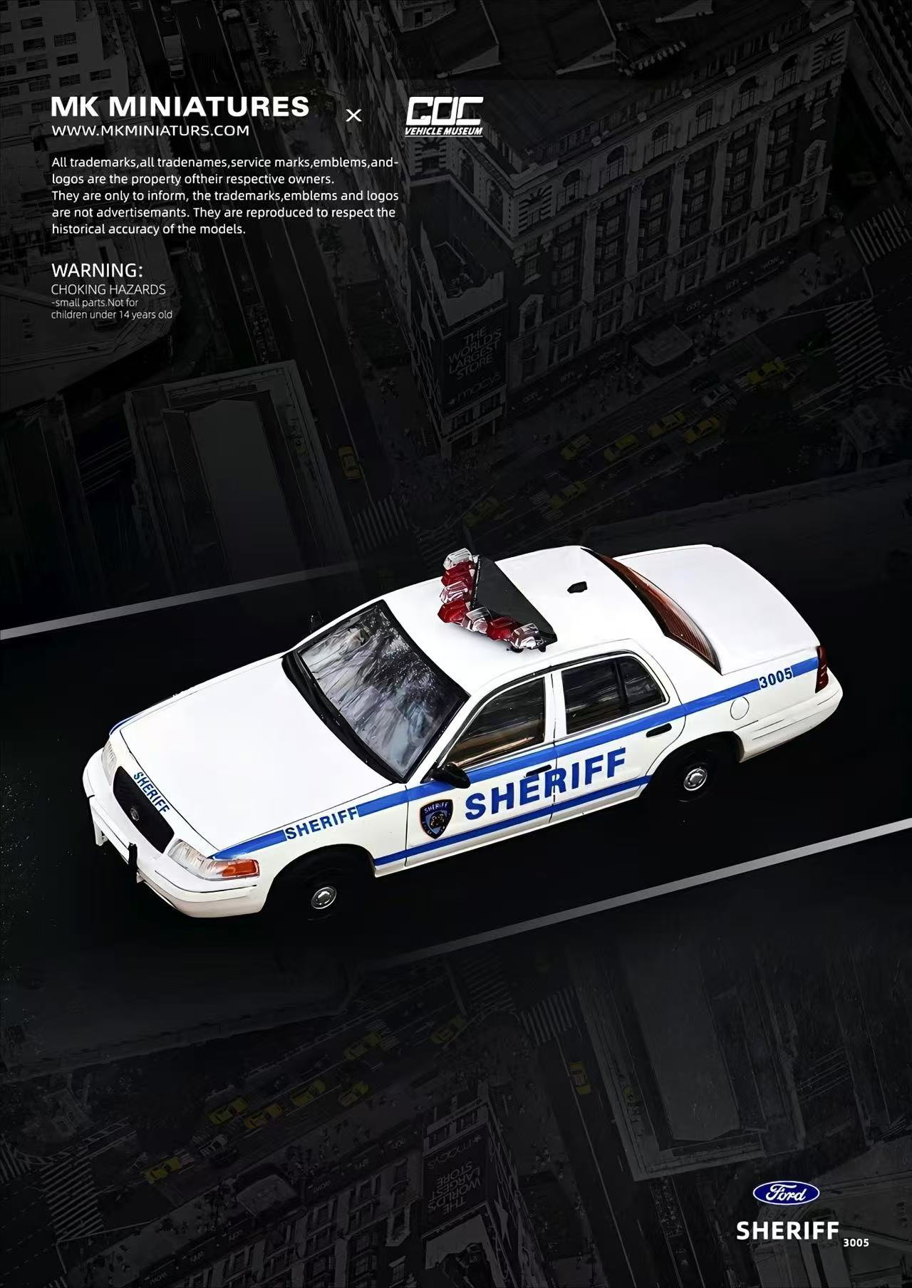 GOC x MK Miniatures Ford Crown Victoria New York Sheriff